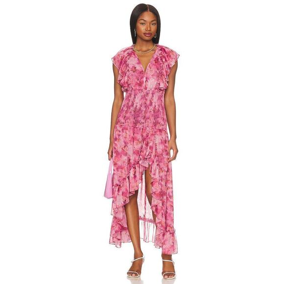 MISA Los Angeles Floral Print Bo Dress Pink Women's Size XS NWT - Picture 3 of 12